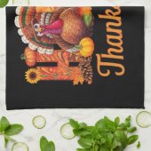 Glücklicher Erntedanktruthühner Fall Geschirrtuch (Gefaltet)