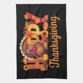 Glücklicher Erntedanktruthühner Fall Geschirrtuch (Vertikal)