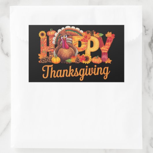 Glücklicher Erntedanktruthühner Fall Rechteckiger Aufkleber (Tasche)