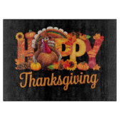 Glücklicher Erntedanktruthühner Fall Schneidebrett (Vorderseite)