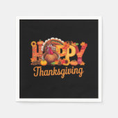Glücklicher Erntedanktruthühner Fall Serviette (Vorderseite)