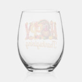 Glücklicher Erntedanktruthühner Fall Weinglas Ohne Stiel (Vorderseite)