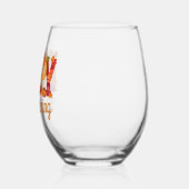 Glücklicher Erntedanktruthühner Fall Weinglas Ohne Stiel (Rechts)