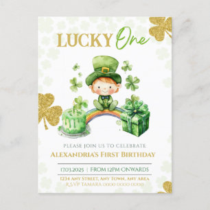 Glücklicher Erster Geburtstag St. Patrick's Postkarte