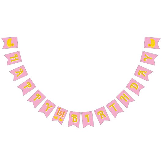 Glücklicher erster Geburtstag Wimpelkette (Alle)