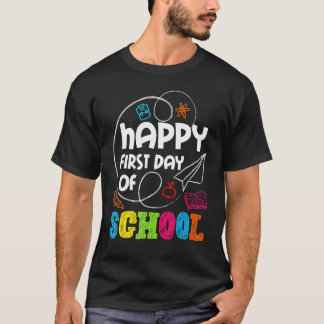 Glücklicher erster Lehrer Schüler Kindergarten Zur T-Shirt