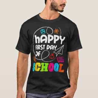 Glücklicher erster Lehrer Schüler Kindergarten Zur T-Shirt