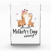 Glücklicher Erster Muttertag 🦒 Giraffe + Schmette Fotoblock (Vorderseite)
