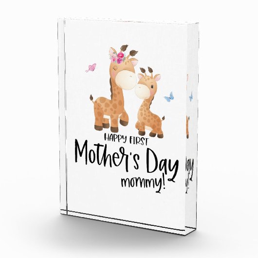 Glücklicher Erster Muttertag 🦒 Giraffe + Schmette Fotoblock (Rechts)