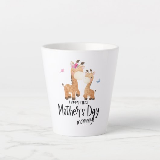 Glücklicher Erster Muttertag 🦒 Giraffe + Schmette Milchtasse (Vorderseite)