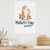 Glücklicher Erster Muttertag 🦒 Giraffe + Schmette Poster (Küche)