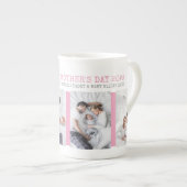 Glücklicher Erster Muttertag Rosa 4 FotoCollage Porzellantasse (Vorderseite Rechts)
