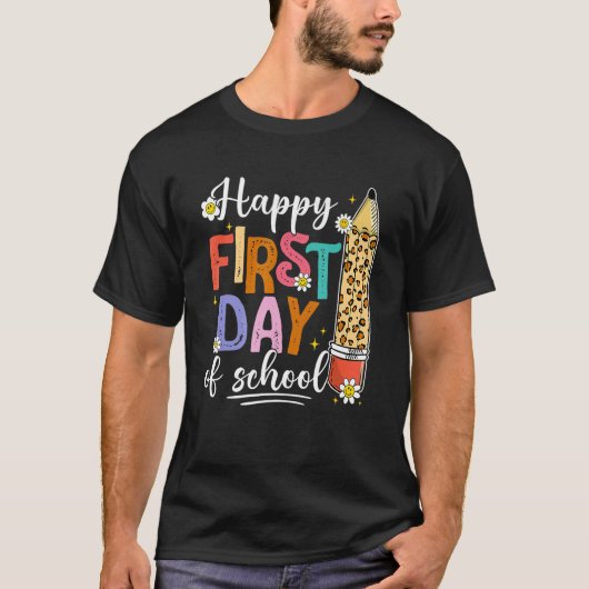 Glücklicher erster Schullehrertag Kinder wachsen z T-Shirt (Vorderseite)