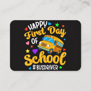 Glücklicher erster Schultag Busfahrer Back to Scho Visitenkarte
