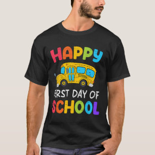 Glücklicher erster Schultag Busfahrer zurück zur S T-Shirt