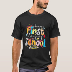 Glücklicher erster Schultag Coquette-Schleife Pre- T-Shirt