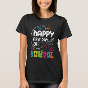 Glücklicher erster Schultag Lehrer Schüler Kinderg T-Shirt