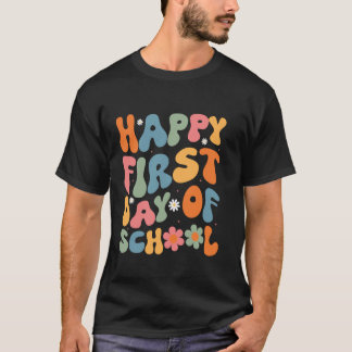 Glücklicher erster Schultag Lehrer Zurück zur Schu T-Shirt