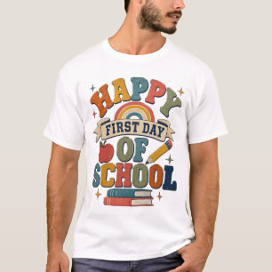 Glücklicher erster Schultag Retro T-Shirt