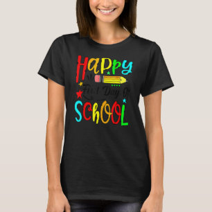 Glücklicher erster Schultag Schüler Lehrer Zurück  T-Shirt