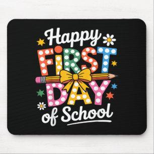 Glücklicher erster Schultag Shirt Jungen Mädchen Z Mousepad