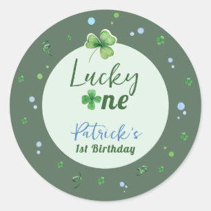 Glücklicher Erster St. Patrick Jungen Geburtstag Runder Aufkleber