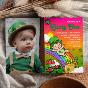 Glücklicher Erster St.Patrick's Day Geburtstag Fot Einladung