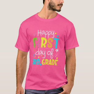 Glücklicher erster Tag der 3. Klasse Kinder Lehrer T-Shirt