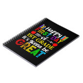 Glücklicher erster Tag der ersten Stufe Notizblock (Linke Seite)