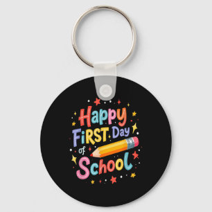 Glücklicher erster Tag der Schule Bleistift Niedli Schlüsselanhänger