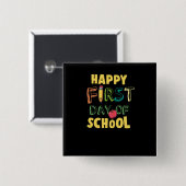 Glücklicher erster Tag der Schule Button (Vorne & Hinten)