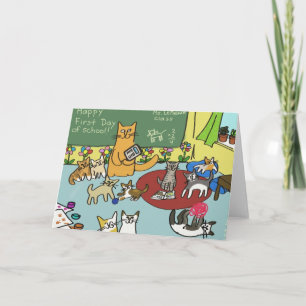 Glücklicher erster Tag der Schule! Karte
