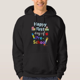 Glücklicher erster Tag der Vorschule Schüler Lehre Hoodie