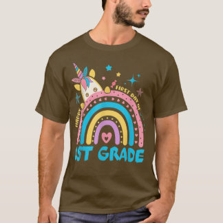 glücklicher erster Tag des 1. Grades Unicorn Rainb T-Shirt