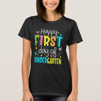 Glücklicher erster Tag im Kindergarten Kinder Lehr T-Shirt