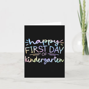 Glücklicher erster Tag im Kindergarten Lehrer Tie Karte