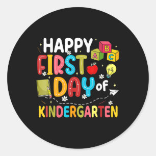 Glücklicher erster Tag im Kindergarten Zurück zur  Runder Aufkleber