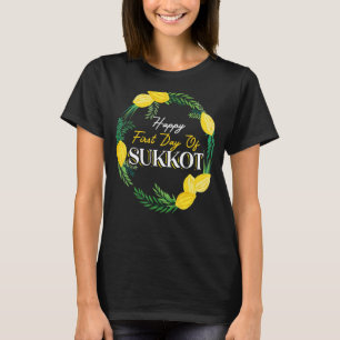 Glücklicher erster Tag Sukkot Lulav Palm Tree Isra T-Shirt