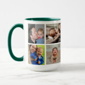 Glücklicher erster Vater's Day New Dad 5 Foto Grün Tasse (Links)