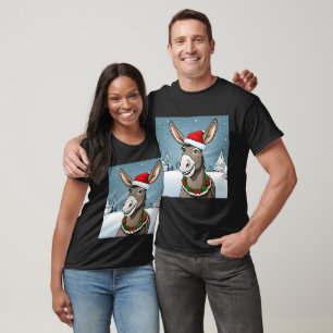 Glücklicher Esel Weihnachten T-Shirt
