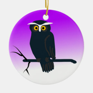 Glücklicher Eulen-Schmuck Keramik Ornament