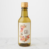 Glücklicher Fall! Autumn Floral Swag Mini Weinetikett (Vorderseite)