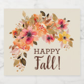 Glücklicher Fall! Herbstflorschwellung Schaumweinetikett (Einzelnes Label)