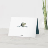 Glücklicher Fall, Herbstlaube auf dunklen Aquamari Karte (Rückseite)