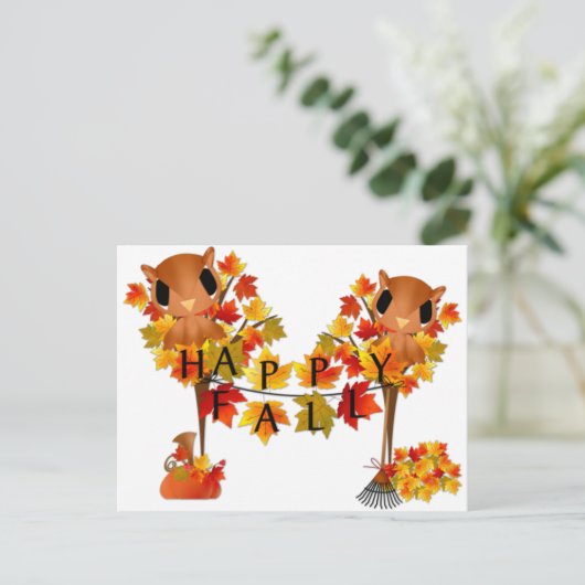 glücklicher Fall Postkarte (Stehend Vorderseite)