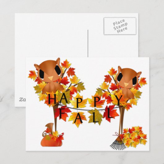 glücklicher Fall Postkarte (Vorne/Hinten)