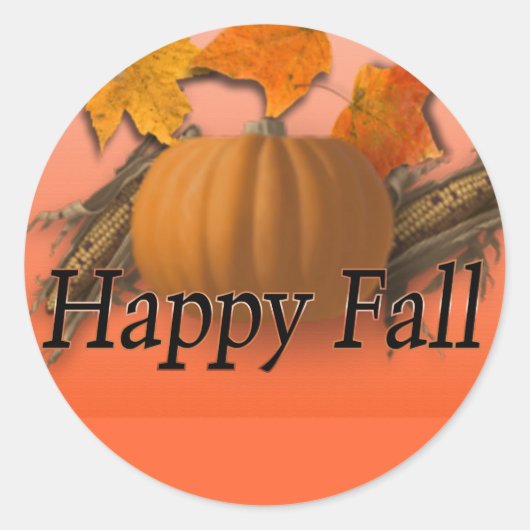 glücklicher Fall Runder Aufkleber (Vorderseite)