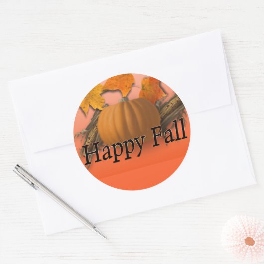 glücklicher Fall Runder Aufkleber (Umschlag)