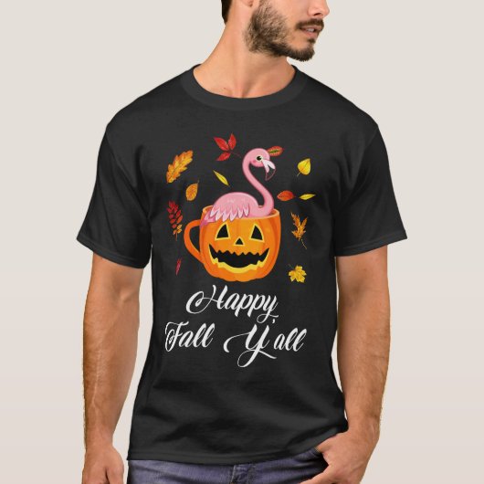 Glücklicher Fall Sie Flamingo-Herbst-Geschenk T-Shirt (Vorderseite)