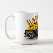 GLÜCKLICHER FALL VINTAGER LKW MIT SONNENBLUMEN KAFFEETASSE (Links)